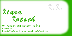 klara kotsch business card